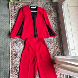 Zara Women's Red Blazer and Matching Crop Pants!